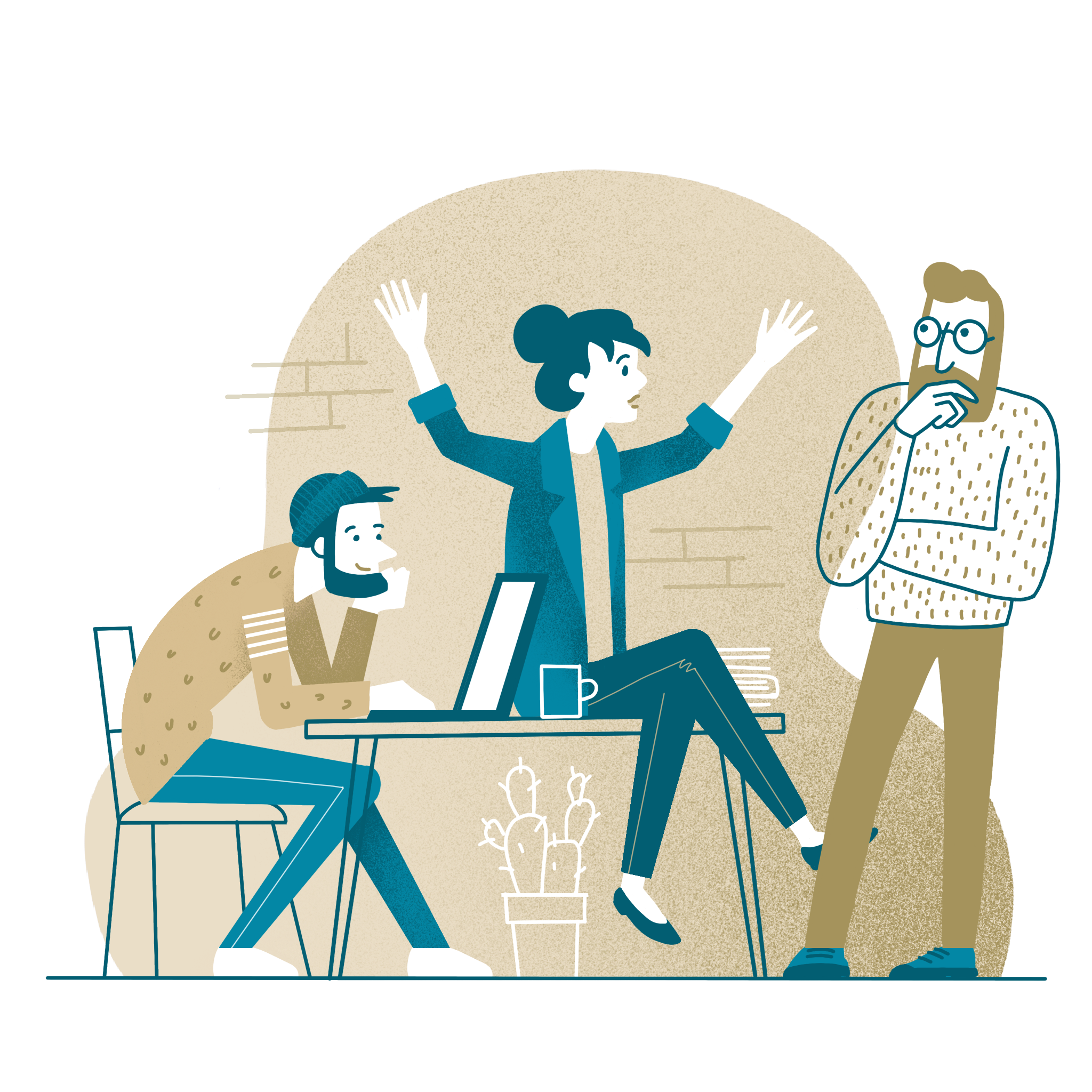 Люди обсуждают совместную работу